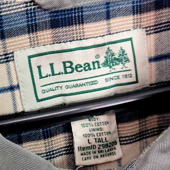 LL Bean Flannel Lined Shirt Large - Picture 13 of 13